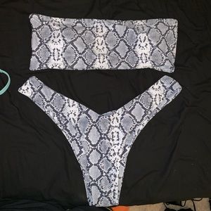 two piece snakeskin bikini
